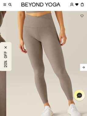 Beyond Yoga At Your Leisure Midi Leggings in Birch Heather Spacedye